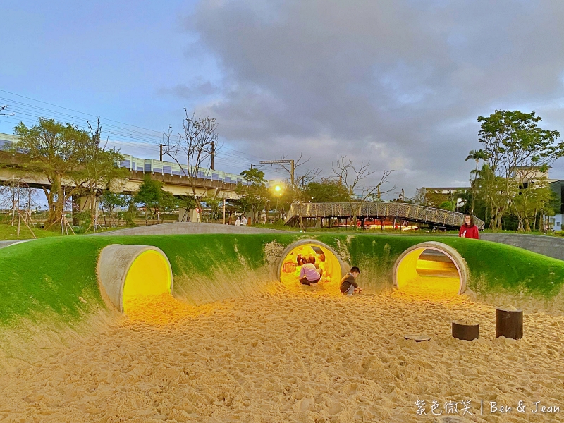 冬山鄉政公園》冬山鄉公所旁兒童遊戲區，立體攀爬彈跳網、瑪俐歐水管、小山丘沙坑，附近景點美食推薦 @紫色微笑 Ben&amp;Jean 饗樂生活