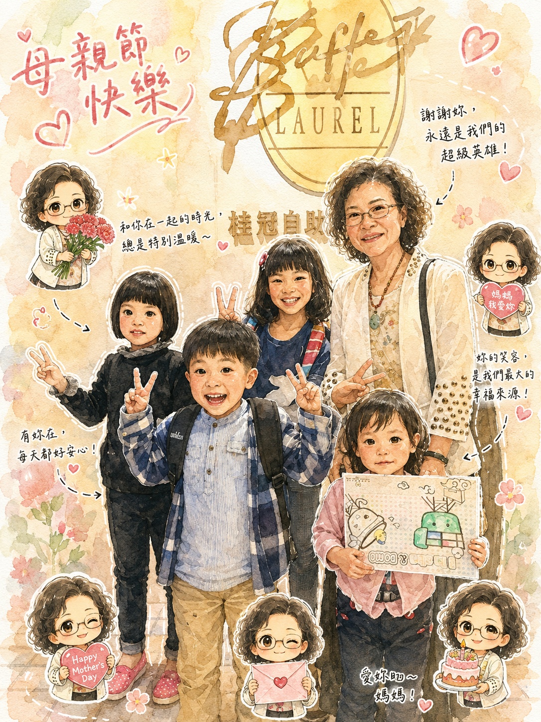 【ChatGPT】母親節手繪插畫教學語法｜一張照片變身溫暖水彩全家福，收藏最珍貴的幸福時光 @紫色微笑 Ben Jean 饗樂生活