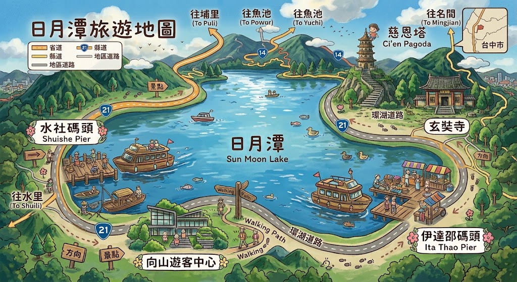 【2026日月潭景點一日遊】水社至向山騎行、伊達邵必吃美食、制高點慈恩塔秘境！停車交通全攻略 @紫色微笑 Ben Jean 饗樂生活